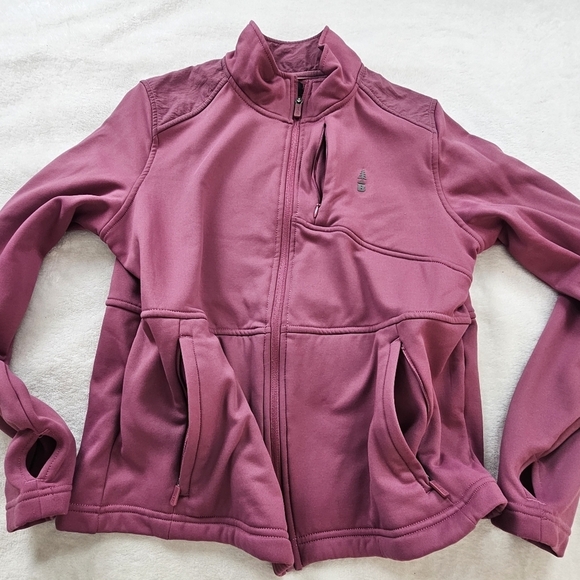 Bass Outdoor Full Zip Fleece Jacket with Thumb Holes Rose Pink Size M - Picture 8 of 9